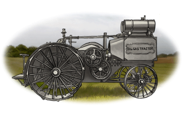 Primer tractor utilizado en la agricultura