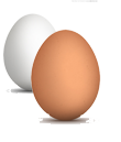 Huevo blanco y rojo